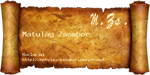 Matulay Zsombor névjegykártya