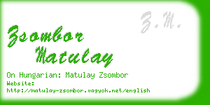 zsombor matulay business card